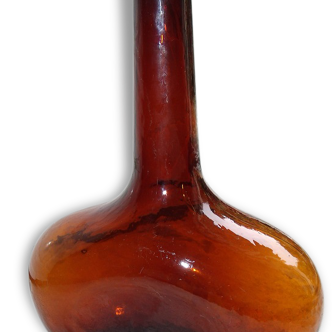 Ancienne bouteille Cusenier verre bullée marron