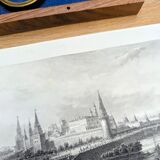 Moscow, Russia, old engraving, printed in 1841.
