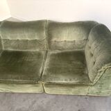 70s element sofa in green velvet