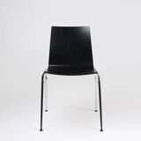 21th Century black design chair with wooden seat, Belgium