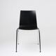21th Century black design chair with wooden seat, Belgium