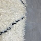 Berbere beni ouarain white wool carpet 180x255cm