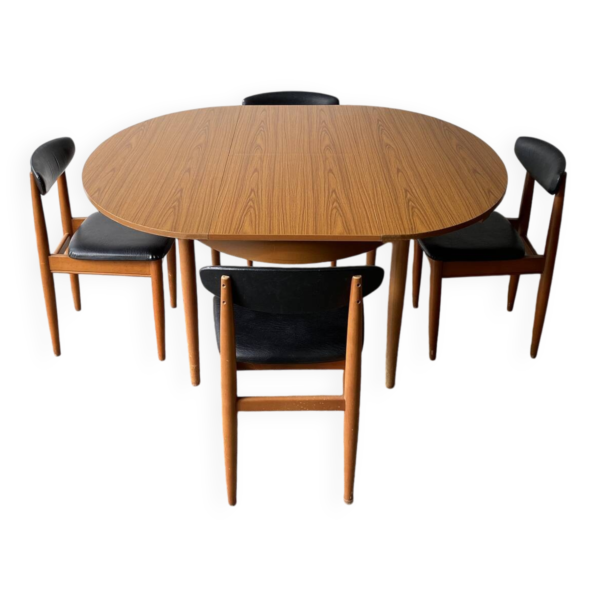 1960s Mid-Century dining table and dining chairs by Schreiber Furniture