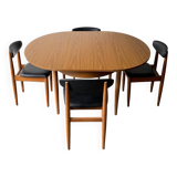 1960s Mid-Century dining table and dining chairs by Schreiber Furniture