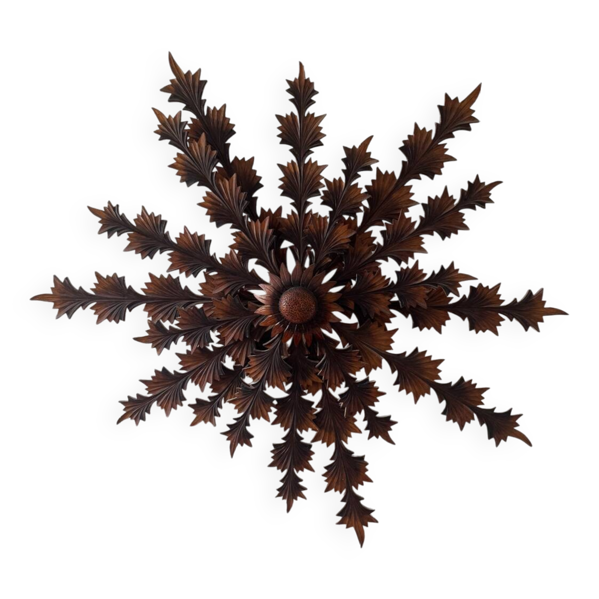 Wooden sunflower decoration Poland 60s