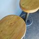 Pair 2 bar stool metal and wood