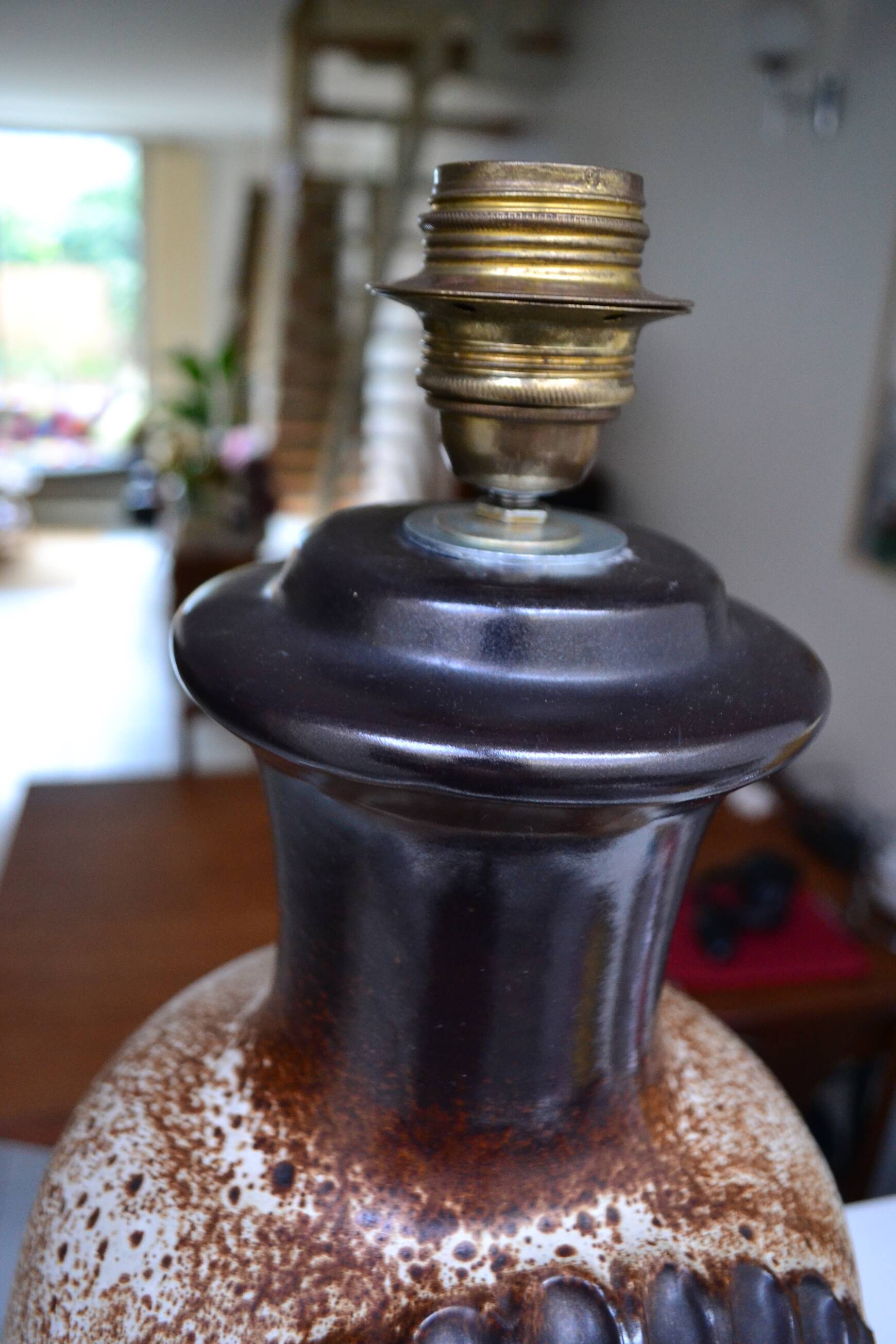 Fat Lava ceramic lamp with double lighting from the 60s/70s.