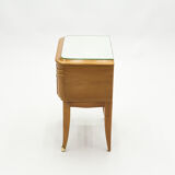 Paire de chevets en sycomore laiton miroir par Jean Pascaud 1940