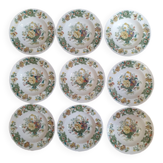 9 Mason's English soup plates