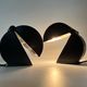 Pair of Disco lamps by Mario Bertorelle JMRDM Italy 70s Black mid century modern