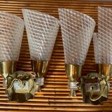 Pair of double sconces in brass 1950