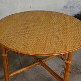 Léontine vintage 60's rattan dining table