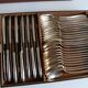 Complete silver-plated metal cutlery set in a 62-piece box