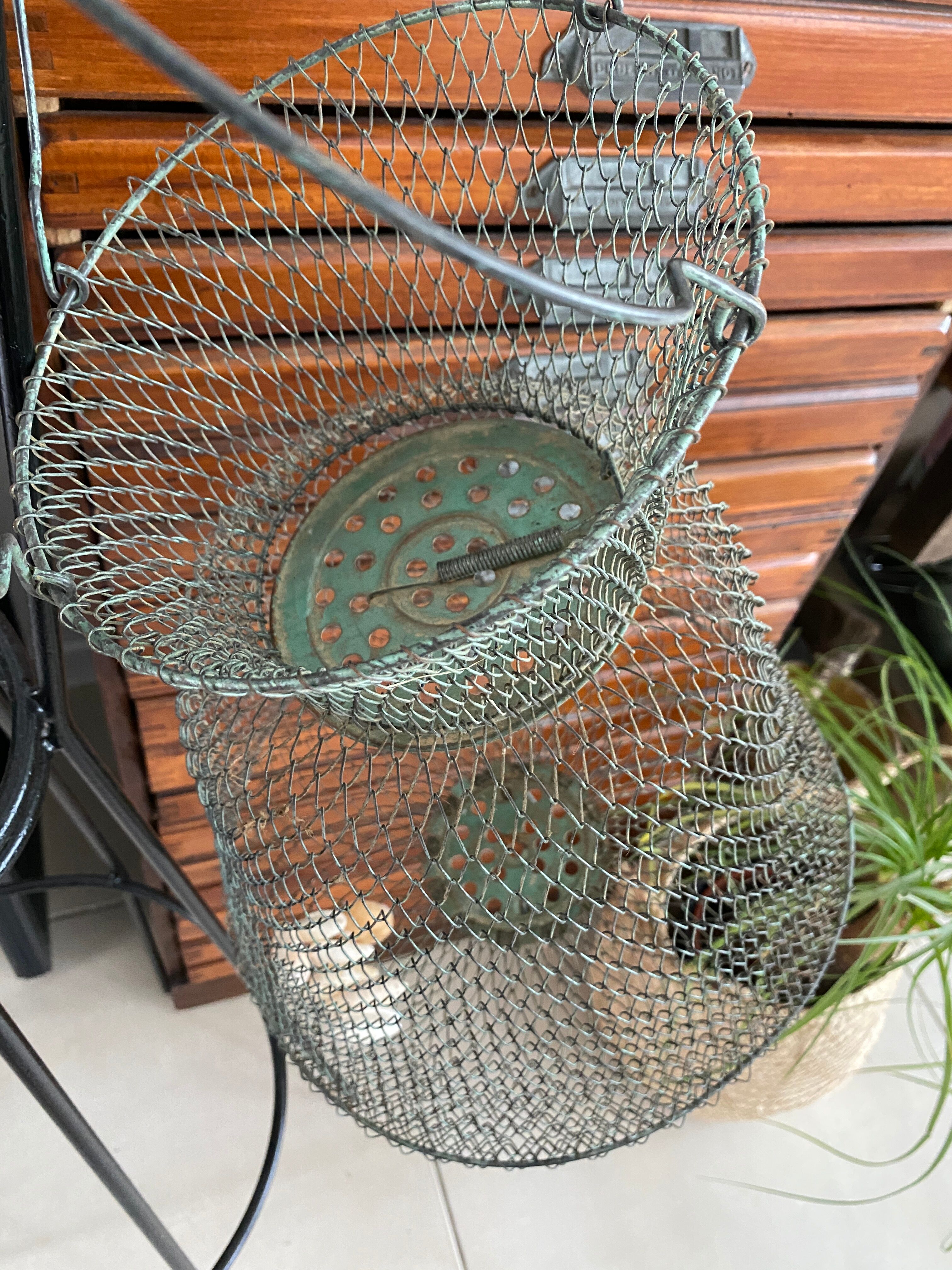 Old vintage metal basket