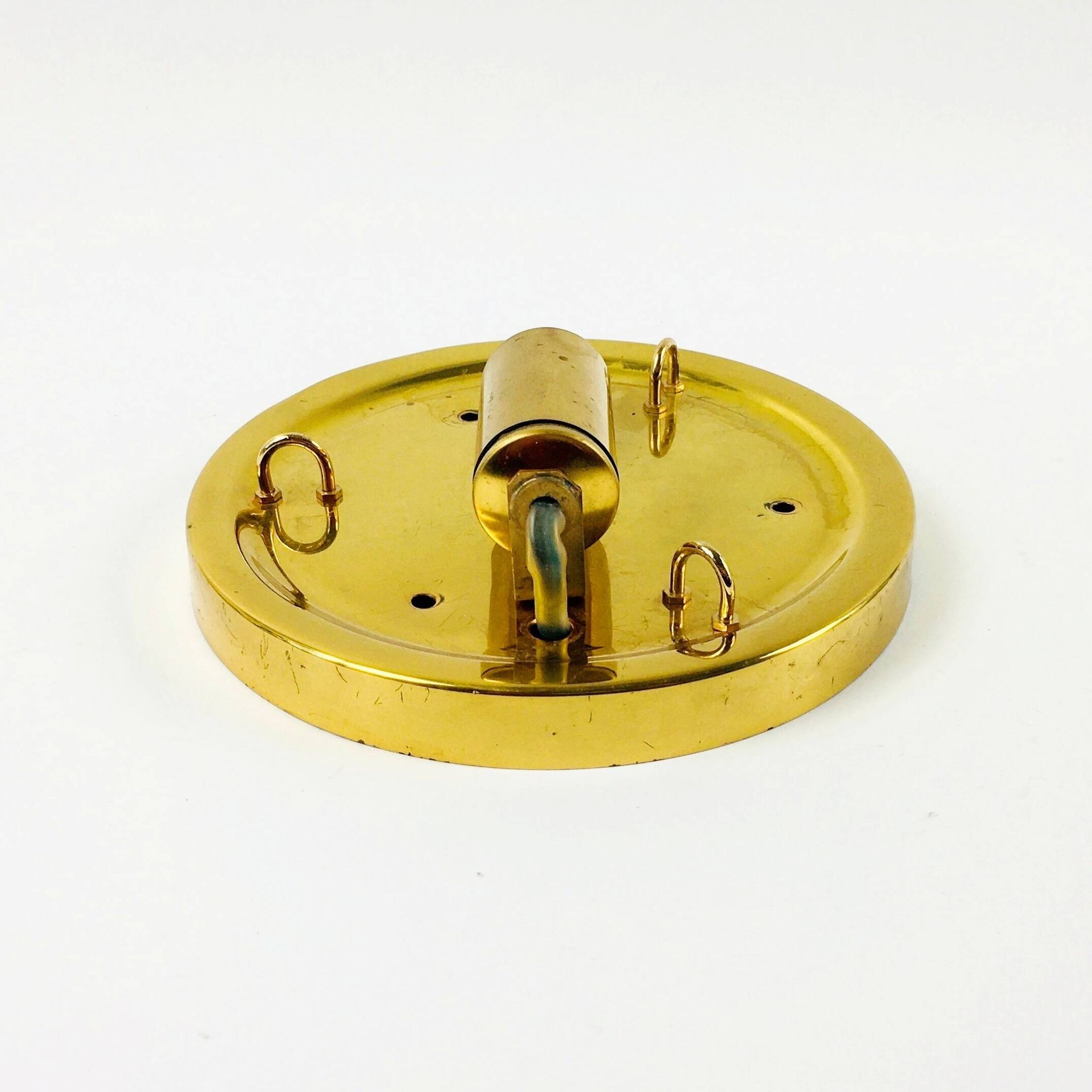 Crystal & gilt brass flush mount from palwa, germany, 1970s
