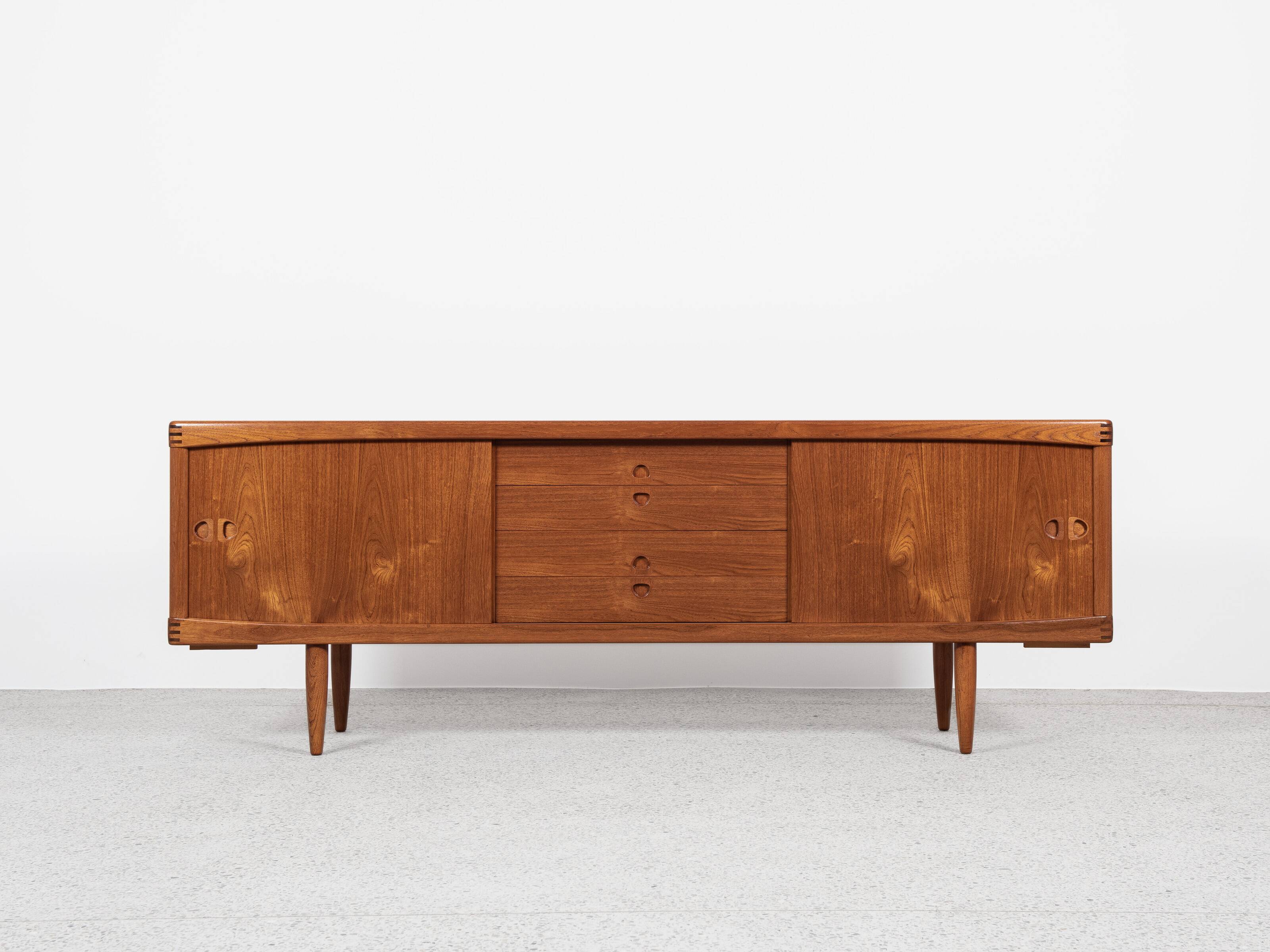 Midcentury Danish sideboard in teak by HW Klein for Bramin 1960s - with the 3 stripes