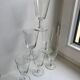 Set of 6 crystal wine glasses engraved 60s