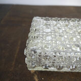 Rectangular chiseled glass ceiling light