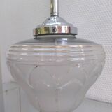 Lustre globe en verre Art déco