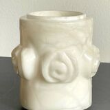 Vintage alabaster stone pencil pot