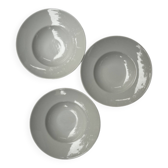 Lot de 3 assiettes blanches creuses H Line