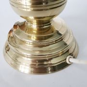 Table lamp in solid brass with a vintage 1970s glass globe.