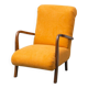 Scandinavian vintage armchair in orange fabric and wood, 1960s modernism