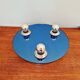 Space Age ceiling light/wall sconce, blue-tinted mirror glass, 1970.