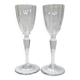 Old wine glass Daum Nancy crystal ribbed tableware