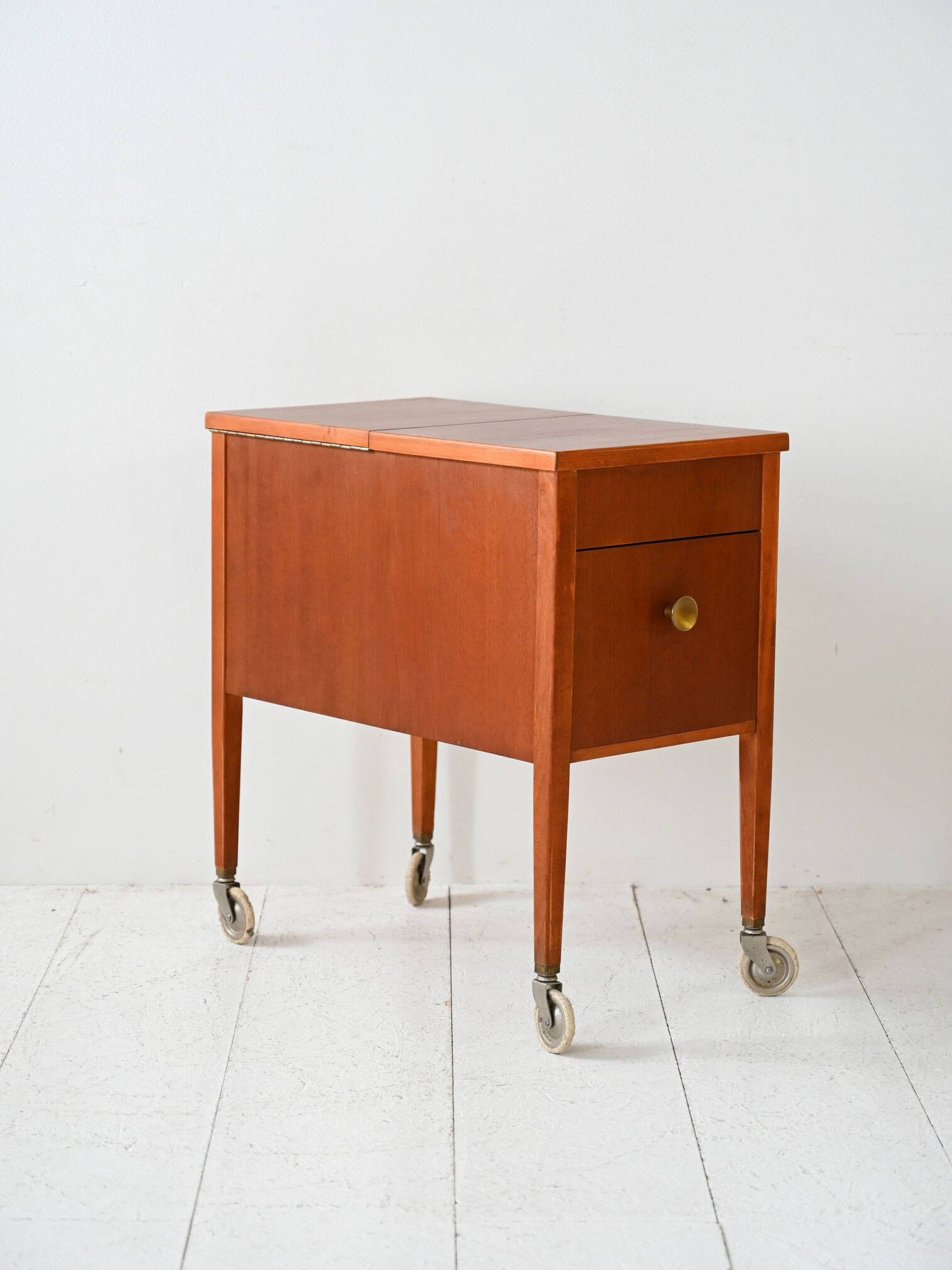 Scandinavian Vintage Mahogany Storage Trolley