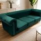 Canapé 3 places design italien en velours vert émeraude