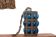 Blue blown glass and metal pendant light, 1970s