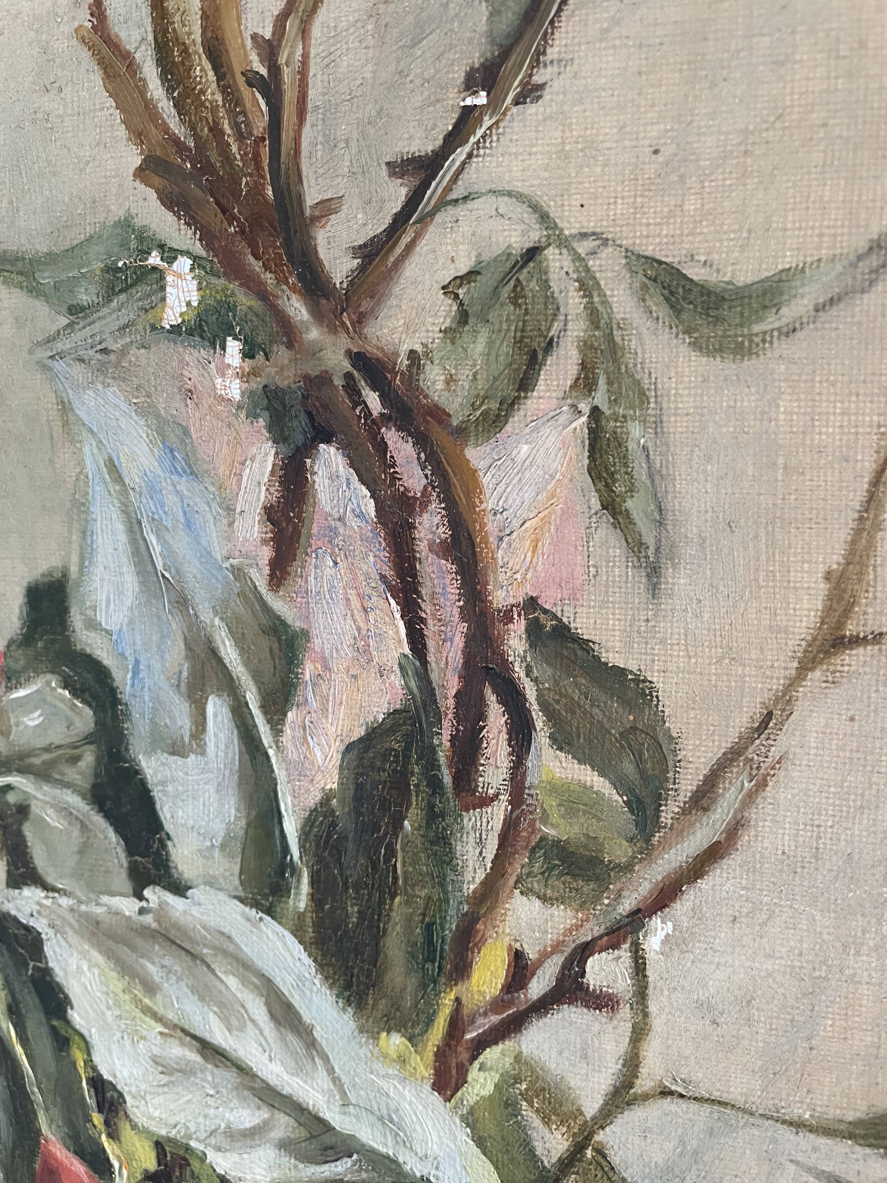 Old painting, still life with roses (late nineteenth)