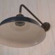 Antique cast iron wall bracket and enamelled globe, 1950s