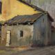 Italian popular scene signed painting oil on board