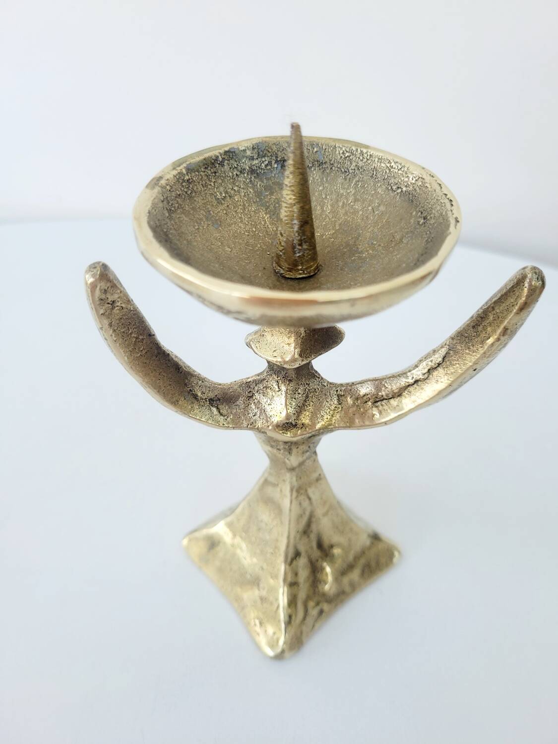 2 old candlesticks female model heavy brass