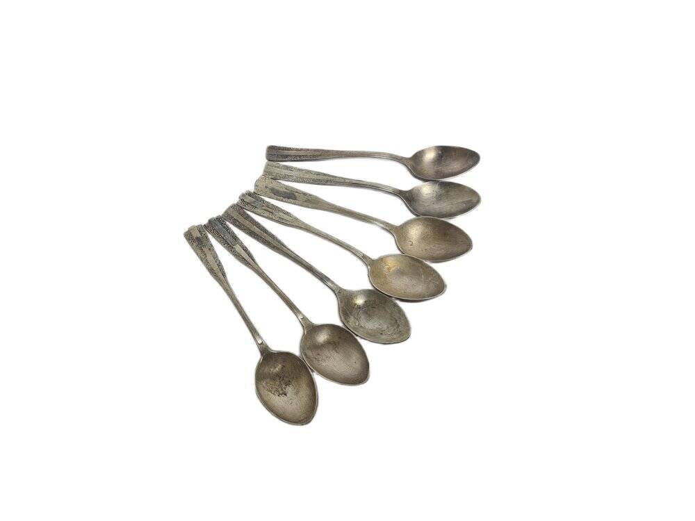 Art Deco brass spoons, 1950s, set of 6