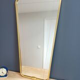 Asymmetrical vintage brass mirror45x81cm