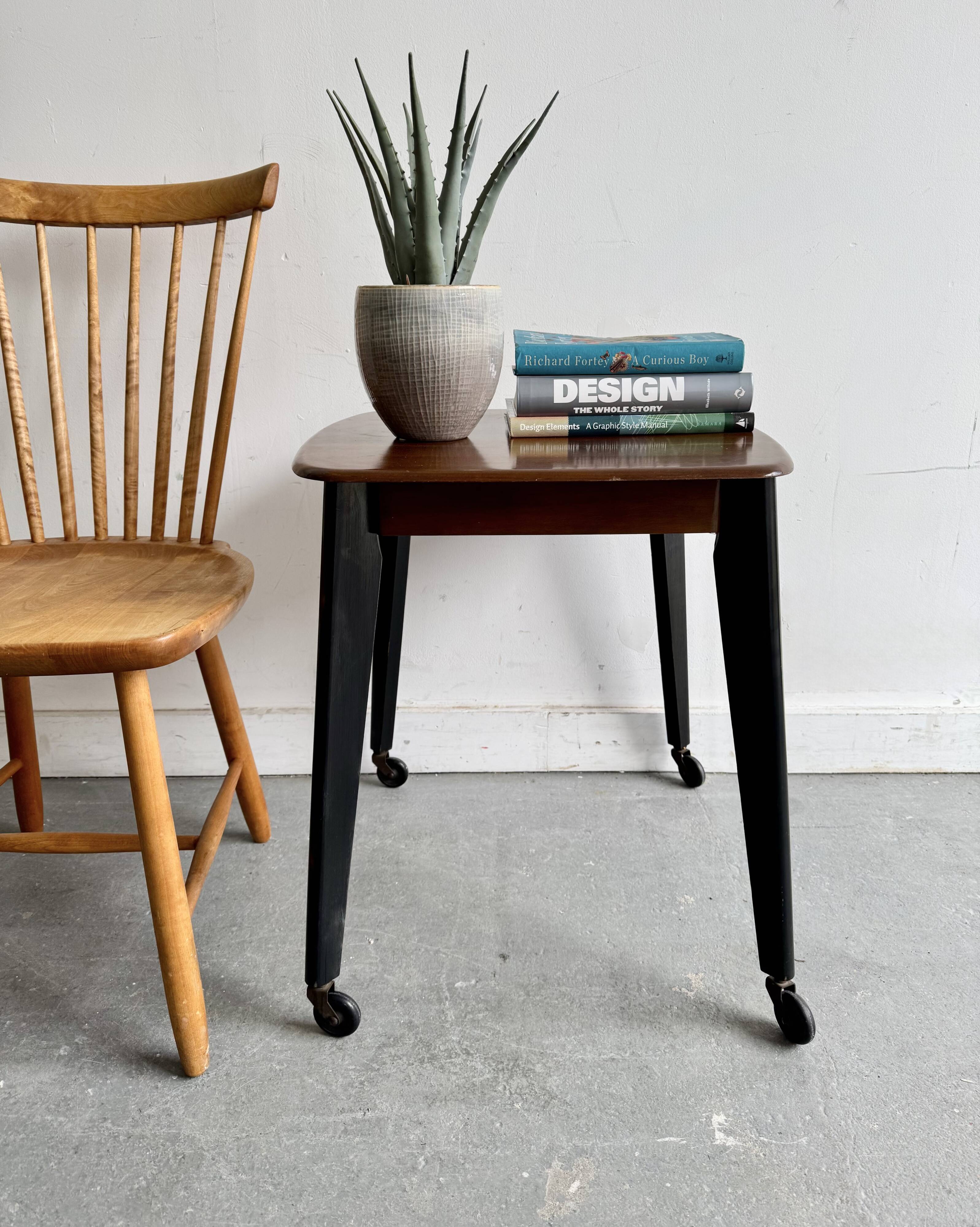 Vintage Side Table on Castor Wheels