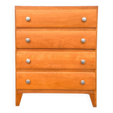 Vintage 4-drawer chest of drawers in waxed wood