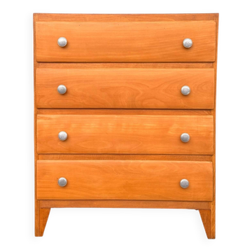 Vintage 4-drawer chest of drawers in waxed wood