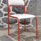 Tubular red metal chair, 70s