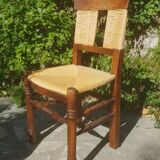 Série de 4 chaises Paillées 1970