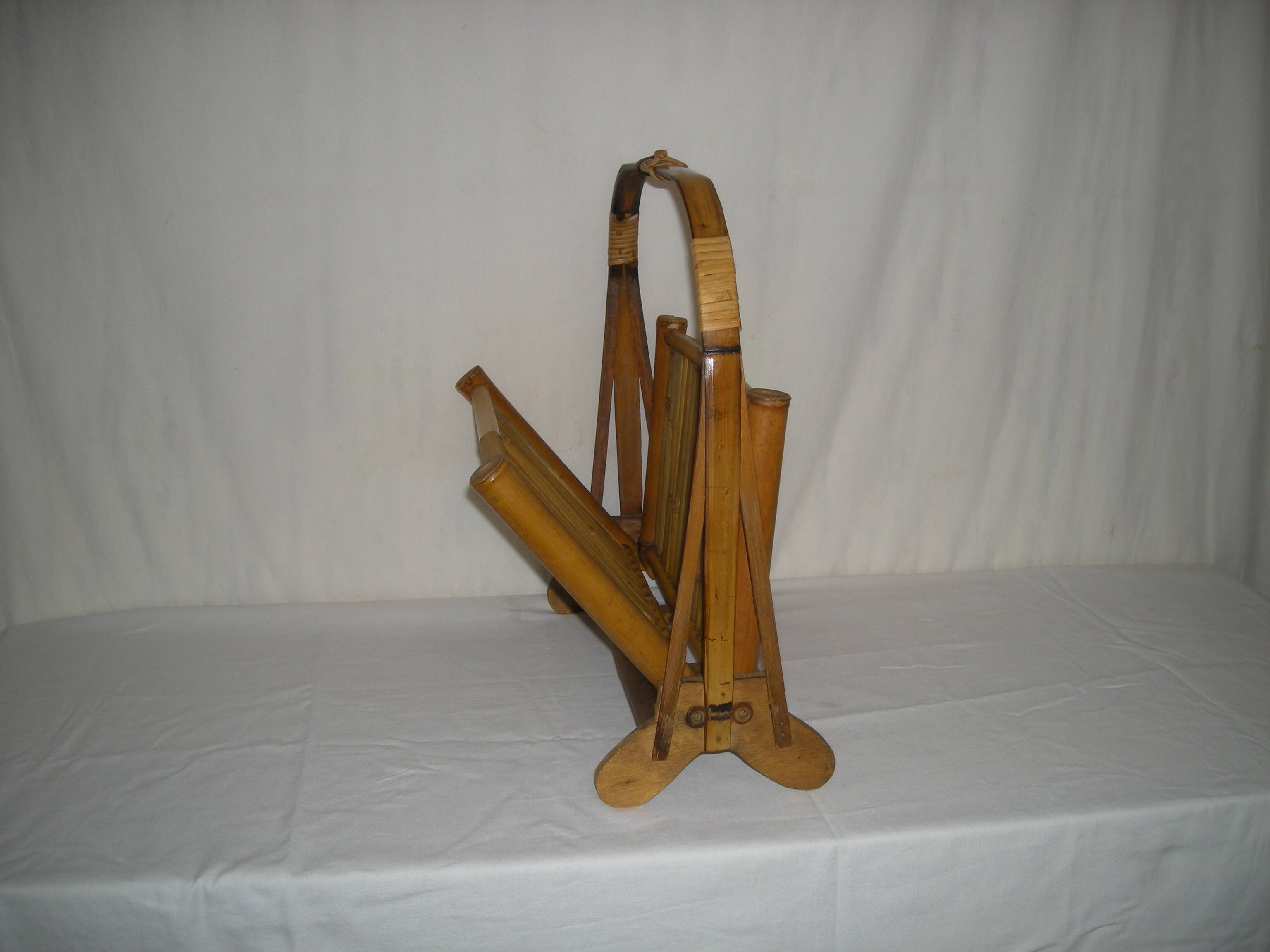 Bamboo folding magazine rack from the 40s - 50s