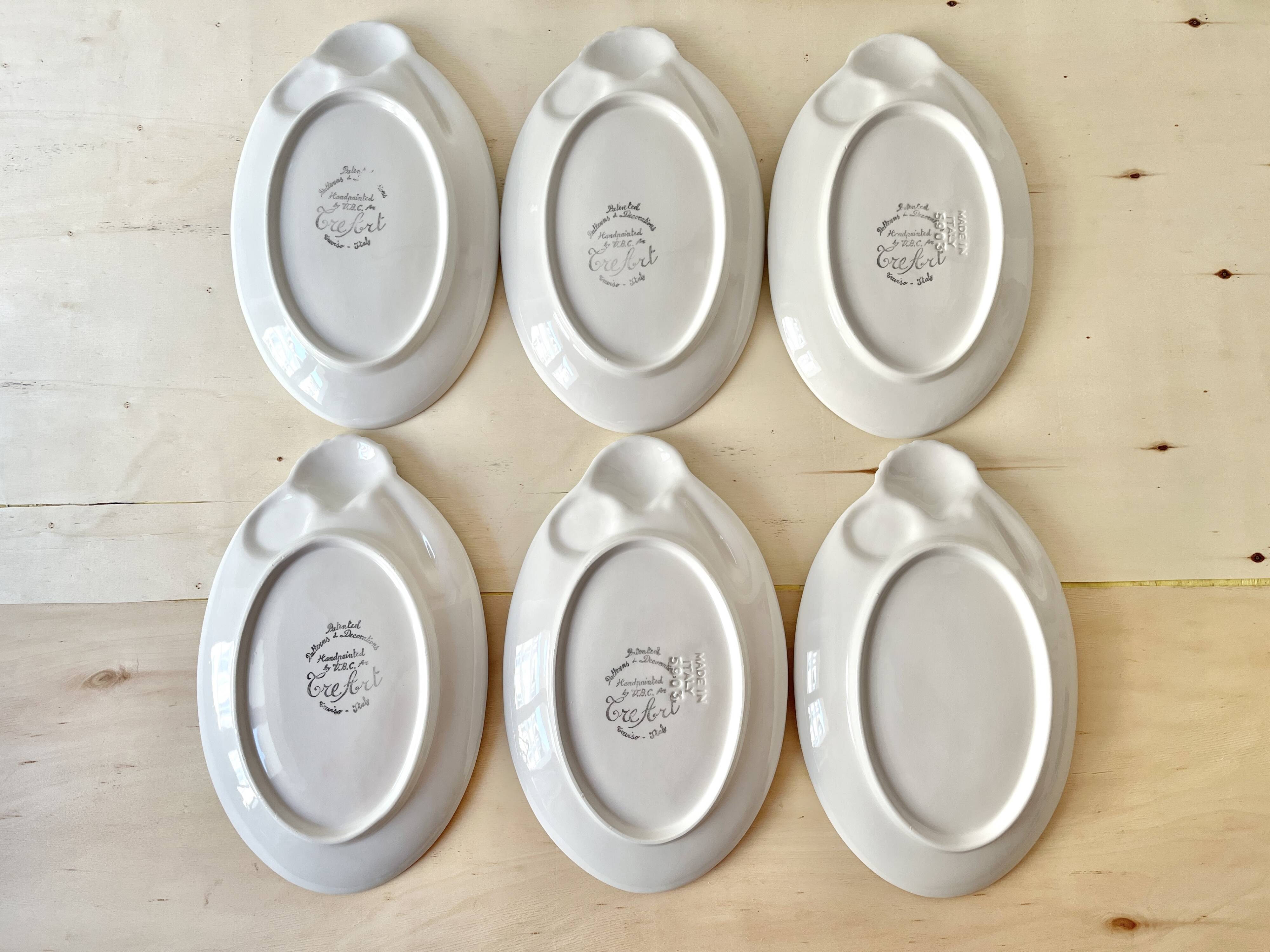 Vintage Italian majolica plates, seafood plates.