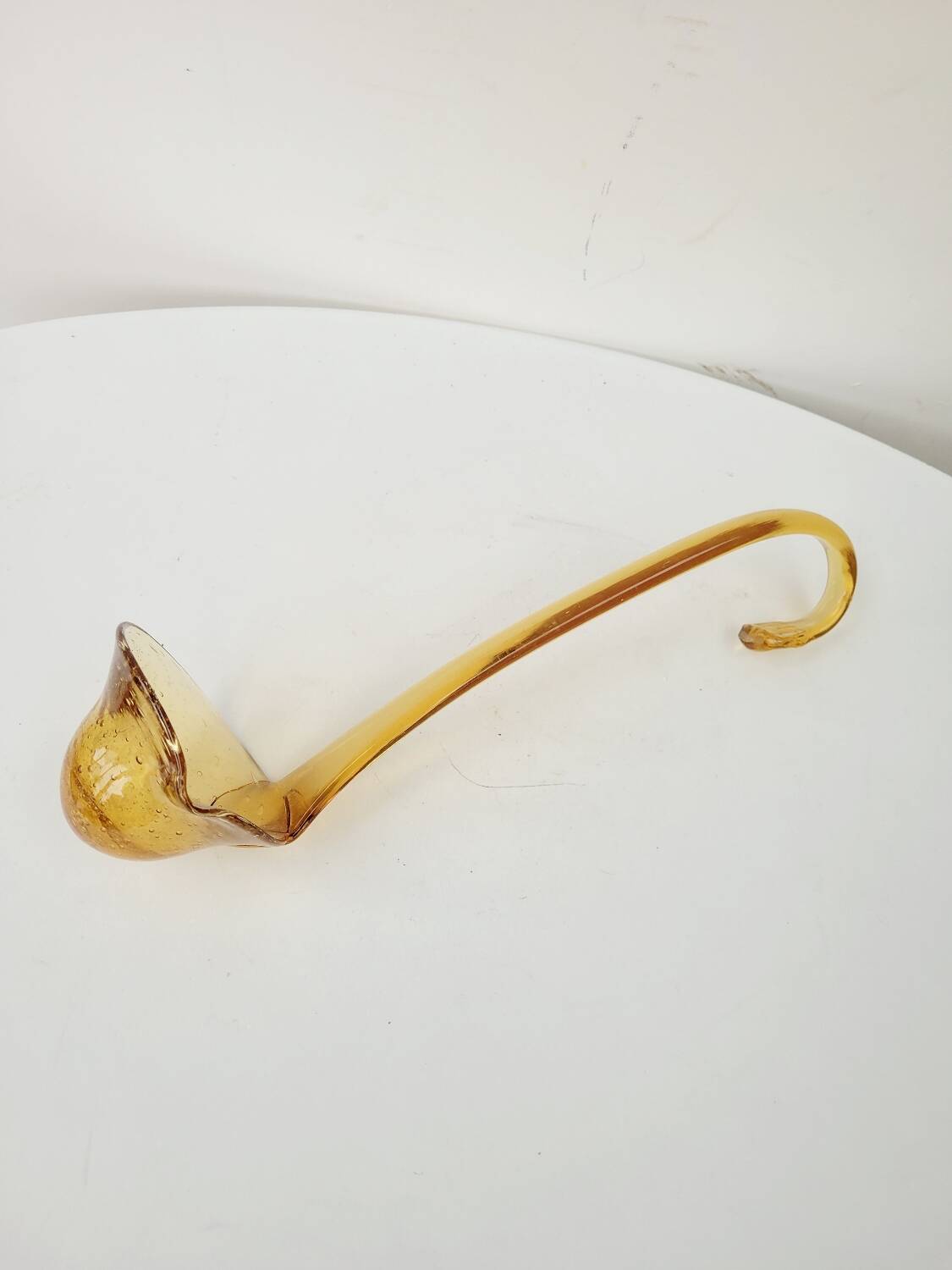 Vintage punch service blown glass Biot amber