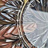 Vintage glass moulded aperitif server with handles and gilding.