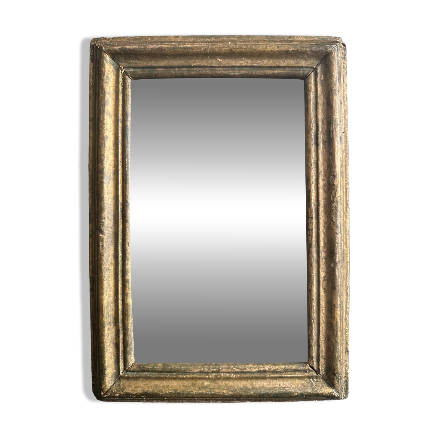 Miniature mirror from the 18th century in gilded wood, mercury glass.