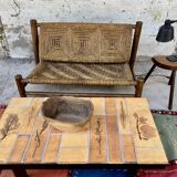 Wooden and rope bench from the 1950s,  Vibo