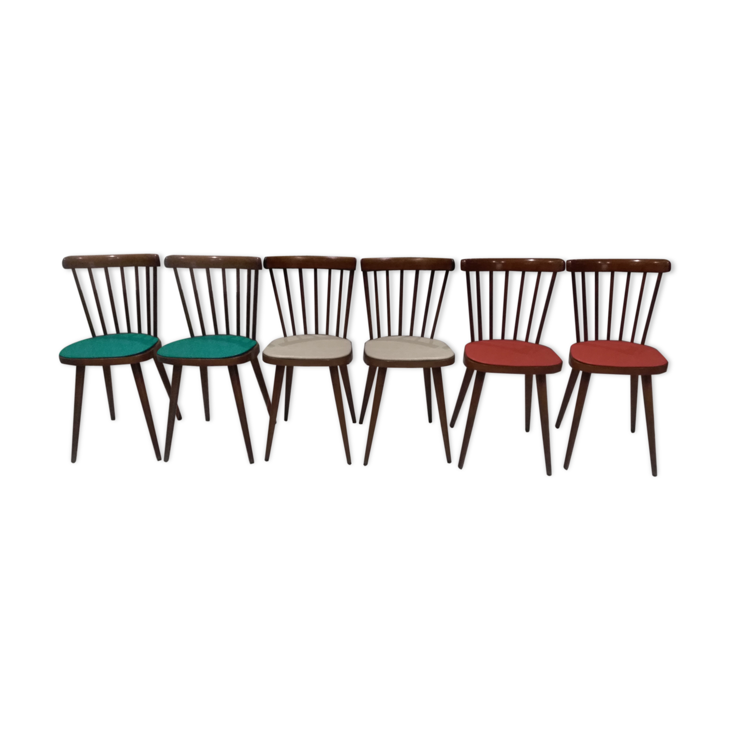 Suite of 6 chairs by bistrot baumann model 740v 1960s